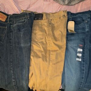 Levi 514 Jeans 32x30 Levi's Dark Blue, Tan, and Medium Blue Jeans Trio